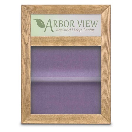Outdoor Enclosed Combo Board,48x36,Gold Frame/Blue & Buff